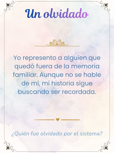 Spanish text about forgotten memories