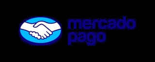 Mercado Pago logo with handshake icon and blue text
