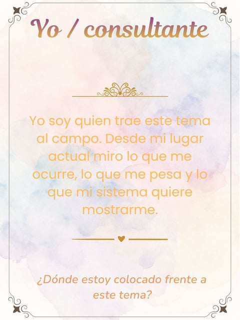 Tarot card with Yo/consultante title