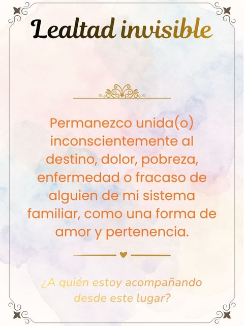 Decorative quote in Spanish about invisible loyalty