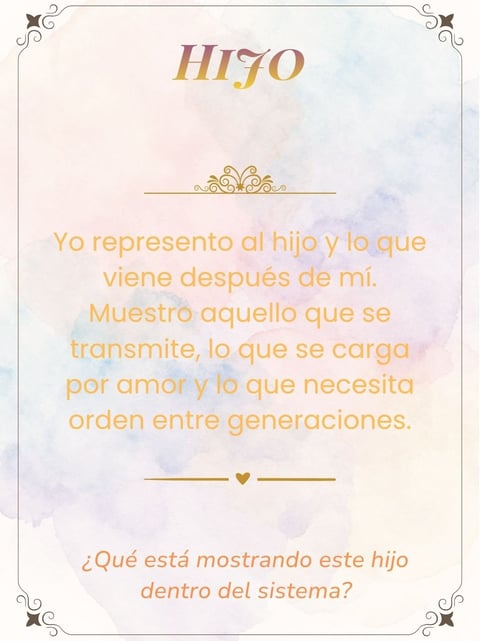 Decorative card with HIJO title